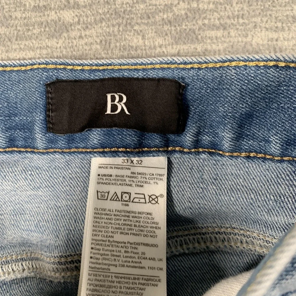 Banana Republic Jeans Mens 33x31 (33x32) Slim Taper Stretch Denim Pants‎ Blue